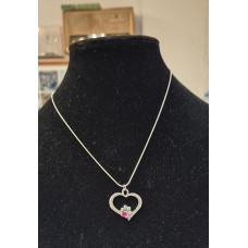 Ketting met fuchsia Swarovski nikkelvrij